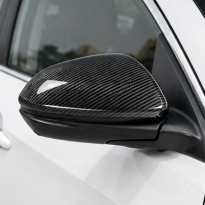 Car Craft Compatible With Honda Civic 2016-2021 Side Rear View Case Wing Cap Shell Housing Mirror Covers 3m Tape Pasting Style Factroy Style Carbon Fiber Look
