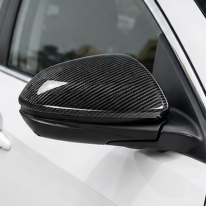 Car Craft Compatible With Honda Civic 2016-2021 Side Rear View Case Wing Cap Shell Housing Mirror Covers 3m Tape Pasting Style Factroy Style Carbon Fiber Look