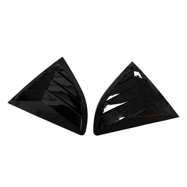 Car Craft Compatible With Hyundai Creta Ix25 2021-2025 Car Rear Window Shutter Cover Louver Side Vent Trim Triangle Glossy Black