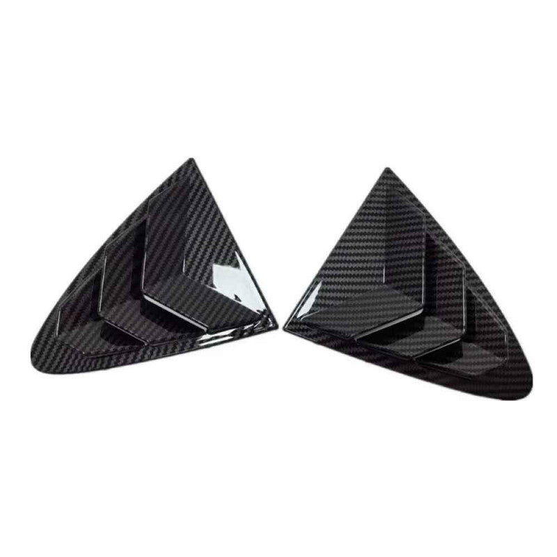 Car Craft Compatible With Chevrolet Cruze 2009-2017 Car Rear Window Shutter Cover Louver Side Vent Trim Triangle Carbon Fiber Look