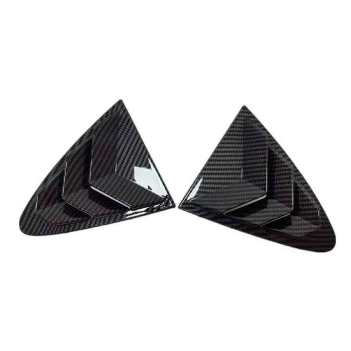 Car Craft Compatible With Chevrolet Cruze 2009-2017 Car Rear Window Shutter Cover Louver Side Vent Trim Triangle Carbon Fiber Look