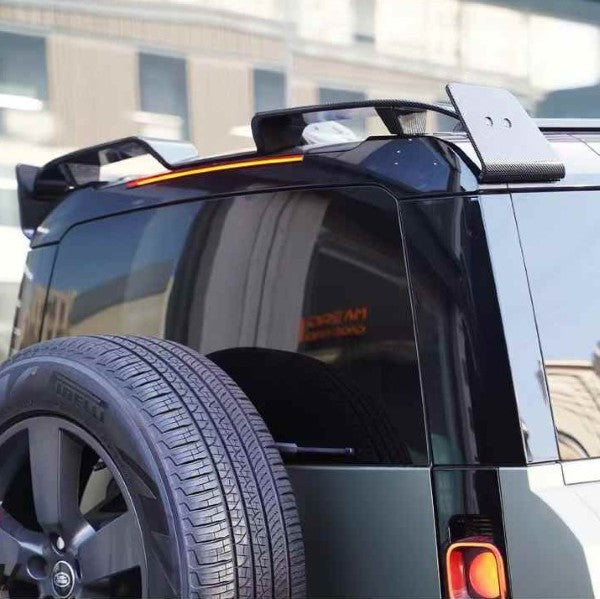 Car Craft Compatible With Land Range Rover Defender 90 110 130 2020-2026 L663 Rear Trunk Roof Wing Spoiler Lip Splitter Rock Ms Style Kt Design Glossy Black - CAR CRAFT INDIA