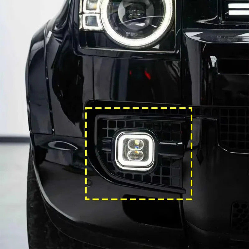 Car Craft Compatible With Range Land Rover Defender L663 2020-2025 90 110 130 Upgrade Convertion Bodykit Urban U Style Front Bumper Fog Lamp Light Gril Cover Trim