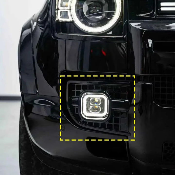 Car Craft Compatible With Range Land Rover Defender L663 2020-2025 90 110 130 Upgrade Convertion Bodykit Urban U Style Front Bumper Fog Lamp Light Gril Cover Trim