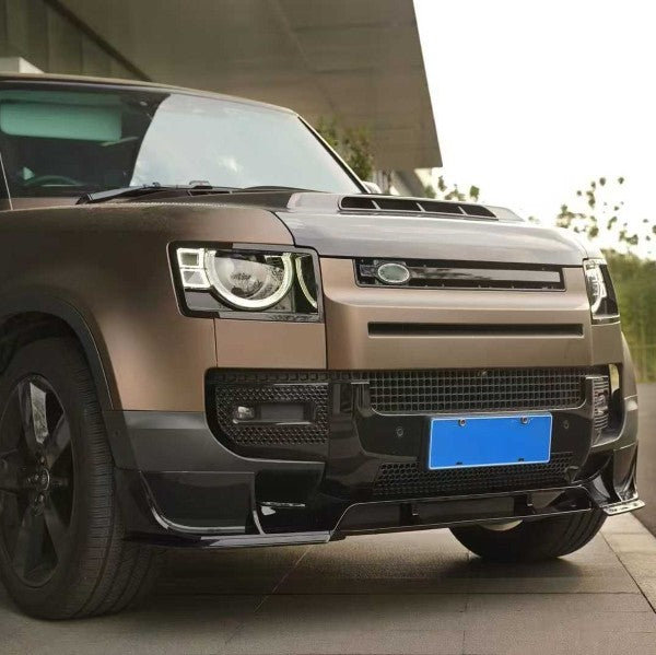 Car Craft Compatible With Land Range Rover Defender 90 110 130 2020-2026 L663 Front Bumper Lip Splitter Skirts Vent Kt Rock Design Ms Style Carbon Fiber Look - CAR CRAFT INDIA