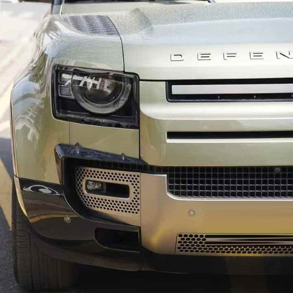 Car Craft Compatible With Land Range Rover Defender 90 110 130 2020-2026 L663 Front Bumper Fog Lamp Light Lip Splitter Skirts Vent Kt Rock Design Ms Style Glossy Black - CAR CRAFT INDIA