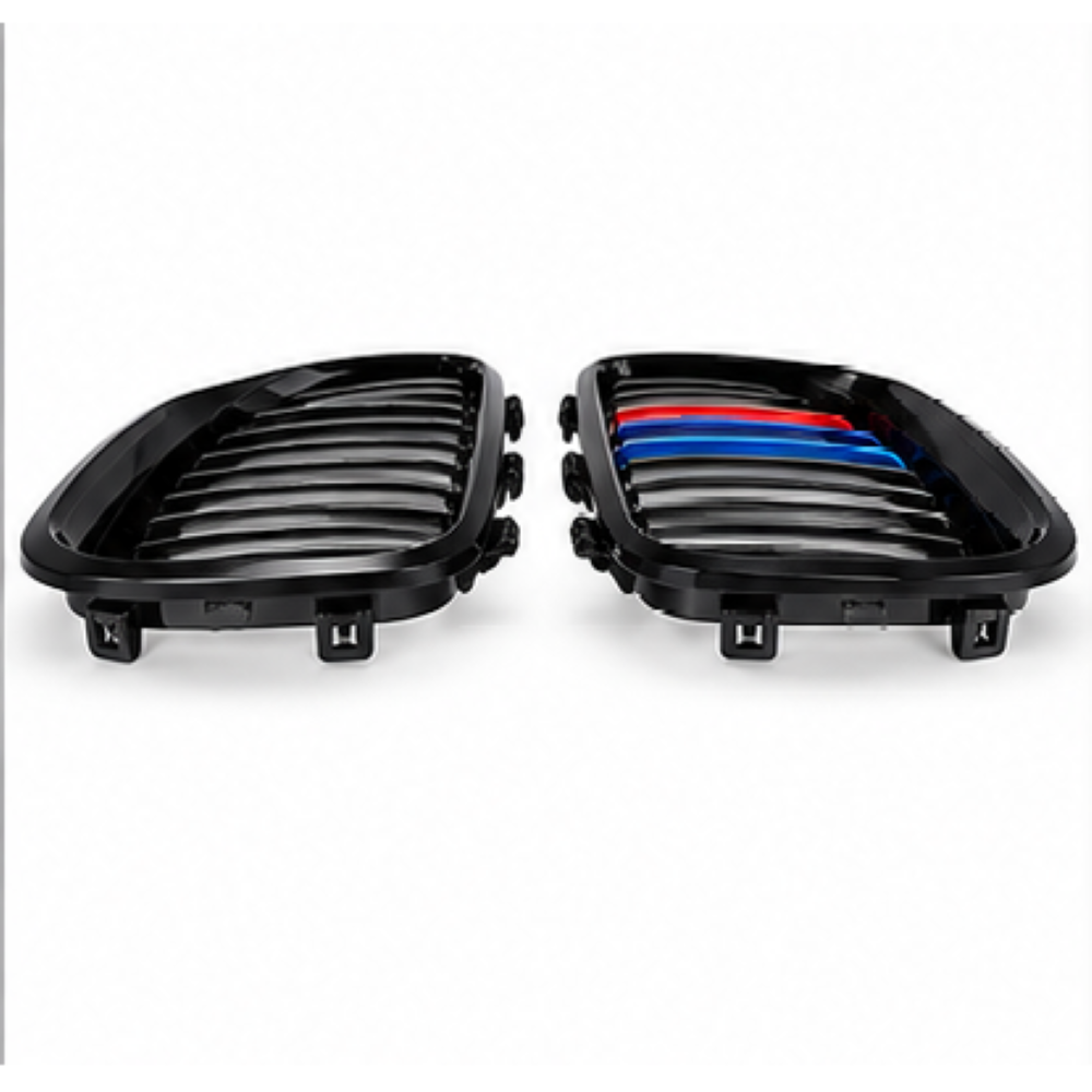 Car Craft Compatible With Bmw 5 Series E60 2004-2009 Front Bumper Show Grill Tri Color Single CC-3088
