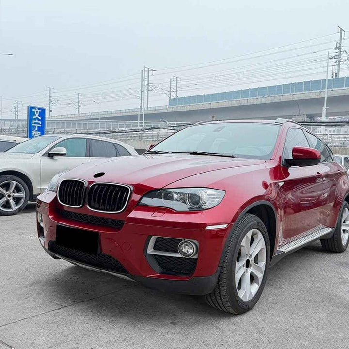 Car Craft Compatible With Bmw X5 E70 X6 E71 2006-2013 Front Bumper Show Gril Glossy Black Dual Line With Led Light