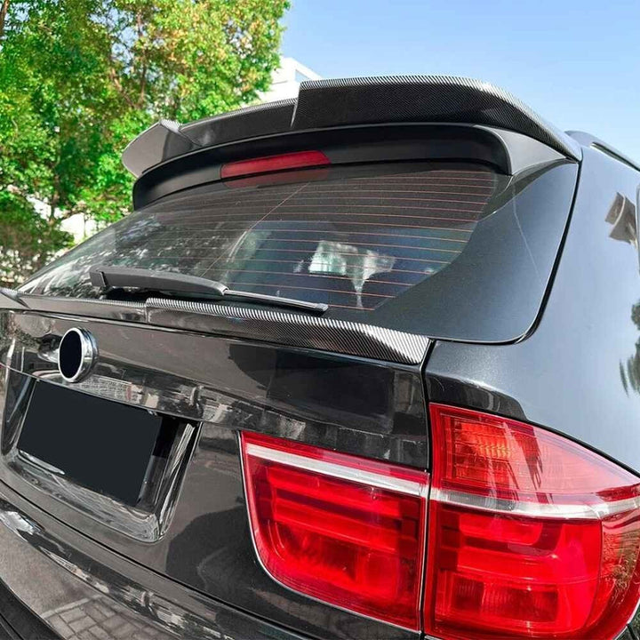 Car Craft Compatible With Bmw X5 E70 2008-2013 Trunk Roof Wing Lip Boot Rear Spoiler Zst-1120 Cf Carbon Fiber Look - CAR CRAFT INDIA