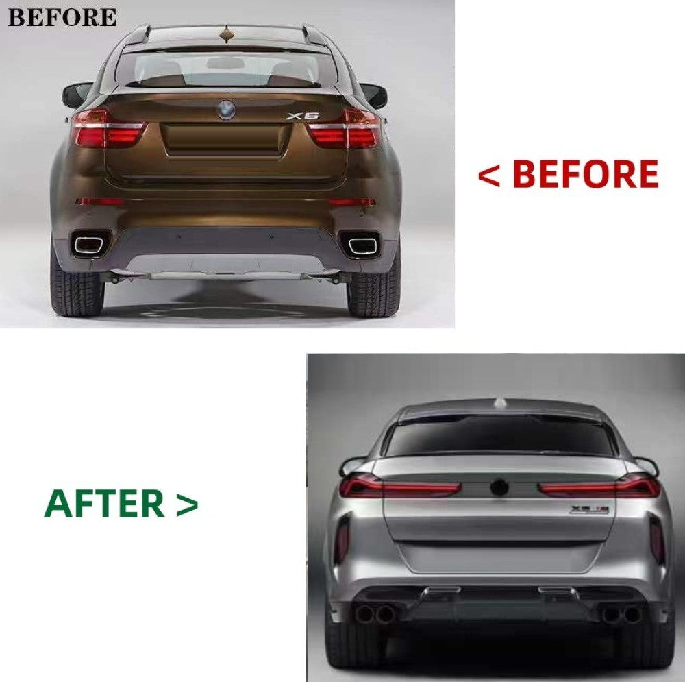 Car Craft Compatible With Bmw X6 E71 2006-2013 To G06 Lci X6m F96 Upgrade Facelift Conversion Bodykit Bumper Headlight Taillight Hood Side Skirts CC-6613