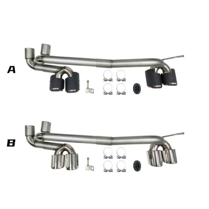 Car Craft Compatible With Bmw 3 Series E90 2005-2012 Exhaust Tips Tail Pipe Midpipe Muffler With Clamp Akrapovic Carbon Fiber Look M Sport M4 Style