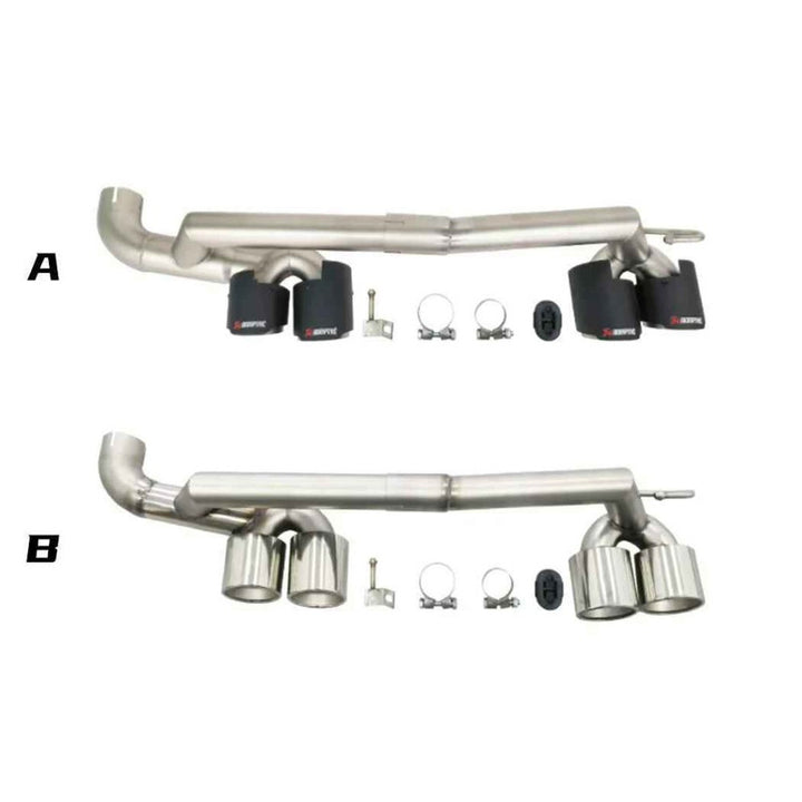 Car Craft Compatible With Bmw 3 Series E90 2005-2012 Exhaust Tips Tail Pipe Midpipe Muffler With Clamp Akrapovic Carbon Fiber Look M Sport M3 Style