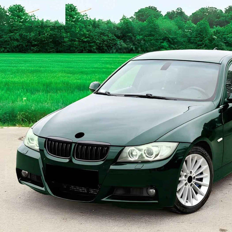 Car Craft Compatible With Bmw 3 Series E90 E91 Pre-facelift 2005-2008 Front Bumper Show Gril Glossy Black Single Line