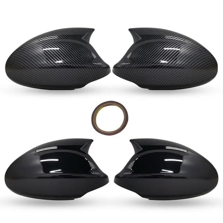 Car Craft Compatible With Bmw 1 3 Series E81 E82 E87 E88 E90 E91 E92 E93 2005-2009 Side Rear View Case Wing Cap Shell Housing Mirror Covers 3m Tape Pasting Style Glossy Black CC-11518