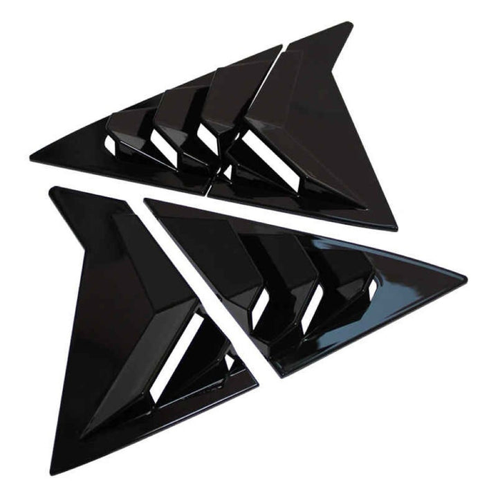 Car Craft Compatible With Hyundai Elantra Avante Sedan 2011-2015 Car Rear Window Shutter Cover Louver Side Vent Trim Triangle Glossy Black