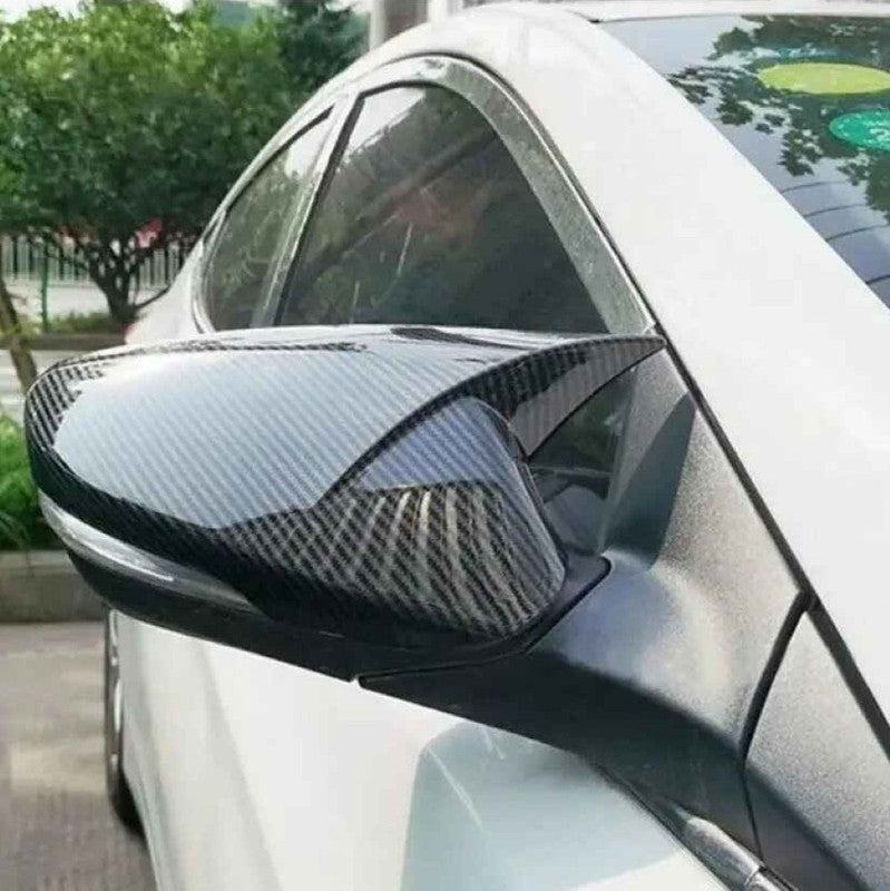 Car Craft Compatible With Hyundai Elantra 2012-2016 Rear View Case Wing Cap Shell Housing Mirror Covers 3m Tape Pasting Style Glossy Black