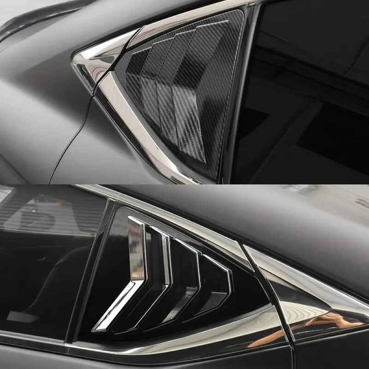 Car Craft Compatible With Lexus Es 200 260 300h 2018-2023 Car Rear Window Shutter Cover Louver Side Vent Trim Triangle Carbon Fiber Look