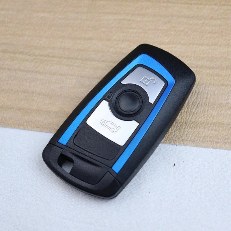Car Craft Compatible With Bmw 1 2 3 4 5 6 7 X1 X3 X4 X5 X6 X7 Z4 Series Upgrade Key Cover Case To New Style Car Key Cover Shell With Blade 3 Button Blue Bm-ks-27