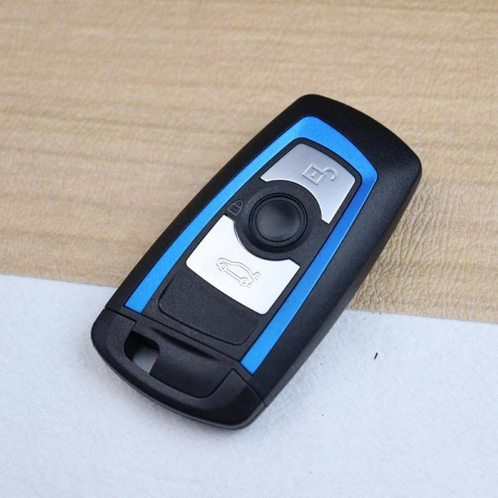 Car Craft Compatible With Bmw 1 2 3 4 5 6 7 X1 X3 X4 X5 X6 X7 Z4 Series Upgrade Key Cover Case To New Style Car Key Cover Shell With Blade 3 Button Blue Bm-ks-27
