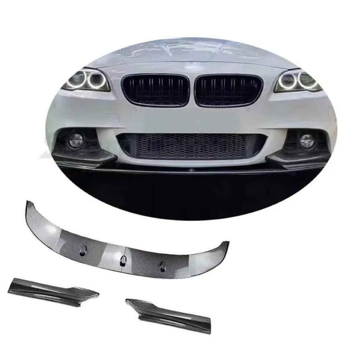 Car Craft Compatible With Bmw 5 Series F10 2010-2017 M Sport M Performance M Tech Front Bumper Lip Skirt Trim Carbon Fiber Look
