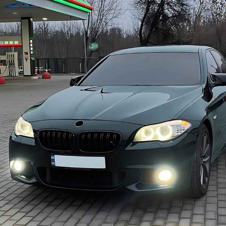 Car Craft Compatible With Bmw 5 Series F10 2010-2017 Front Bumper Show Mesh Grill Single Line Bar Zst-1426 Single Glossy Black - CAR CRAFT INDIA