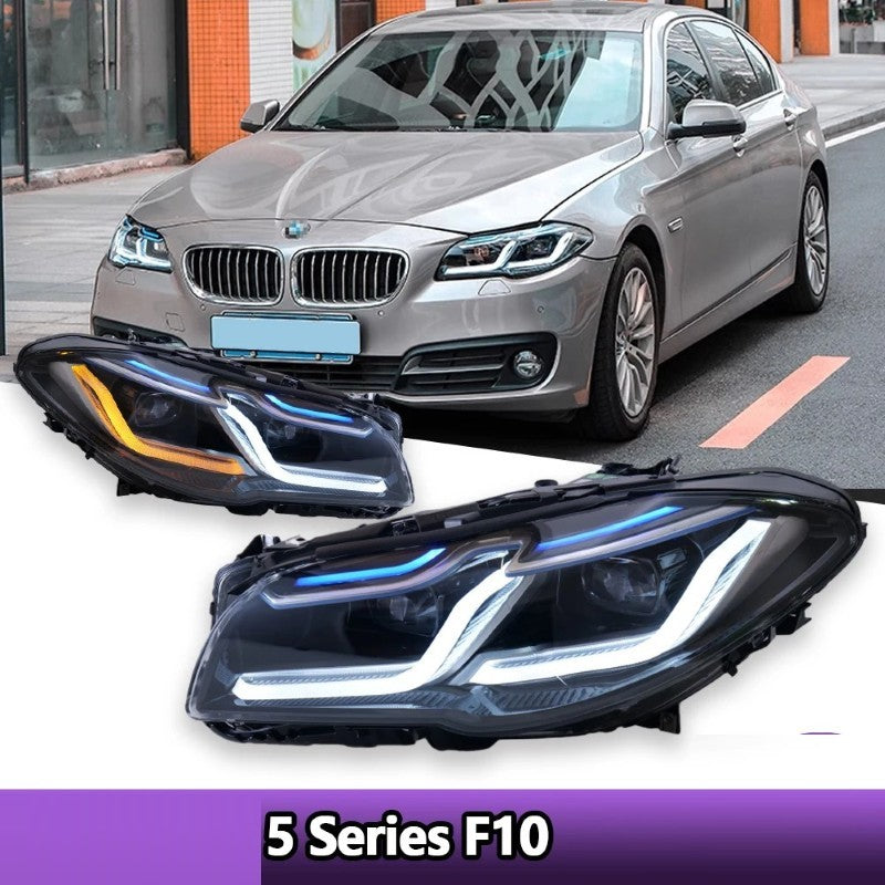 Car Craft Compatible With Bmw 5 Series F10 2010-2013 Car Front Upgraded Head Light Lamp Xenon Headlight Retrofit Upgrade Modified Led Drl Hid Light G30 Laser Style - CAR CRAFT INDIA