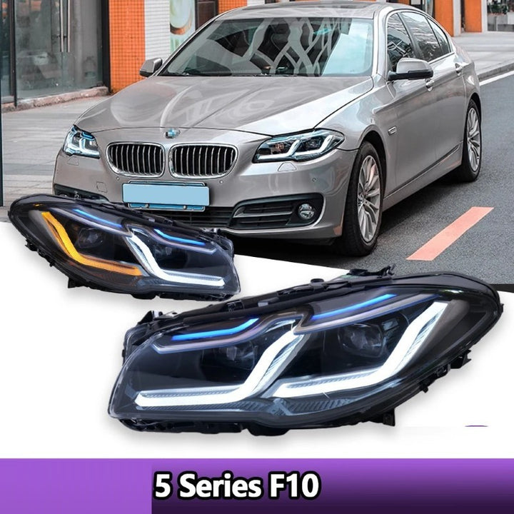 Car Craft Compatible With Bmw 5 Series F10 2010-2013 Car Front Upgraded Head Light Lamp Xenon Headlight Retrofit Upgrade Modified Led Drl Hid Light G30 Laser Style - CAR CRAFT INDIA