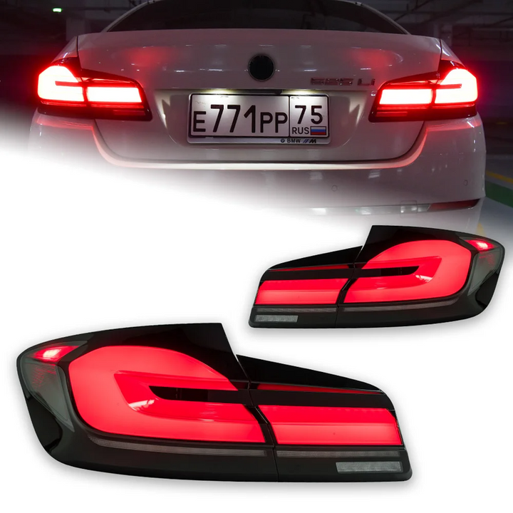 Car Craft Compatible With Bmw 5 Series F10 2010-2017 Car Rear Upgraded Tail Light Lamp Xenon Taillight Retrofit Upgrade Modified Led Drl Hid Laser G30 Style RED CC-9721 - CAR CRAFT INDIA