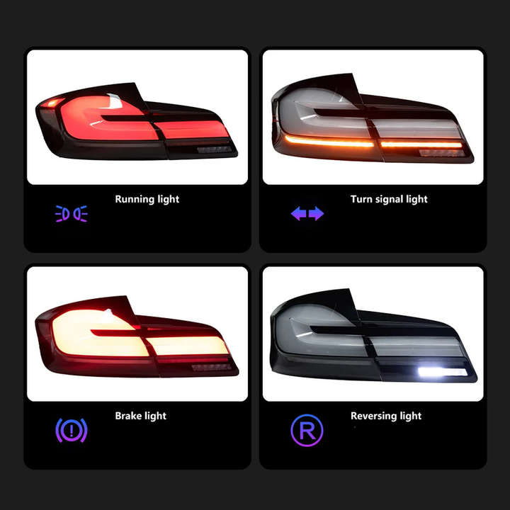 Car Craft Compatible With Bmw 5 Series F10 2010-2017 Car Rear Upgraded Tail Light Lamp Xenon Taillight Retrofit Upgrade Modified Led Drl Hid Laser G30 Style SMOKE CC-9722 - CAR CRAFT INDIA