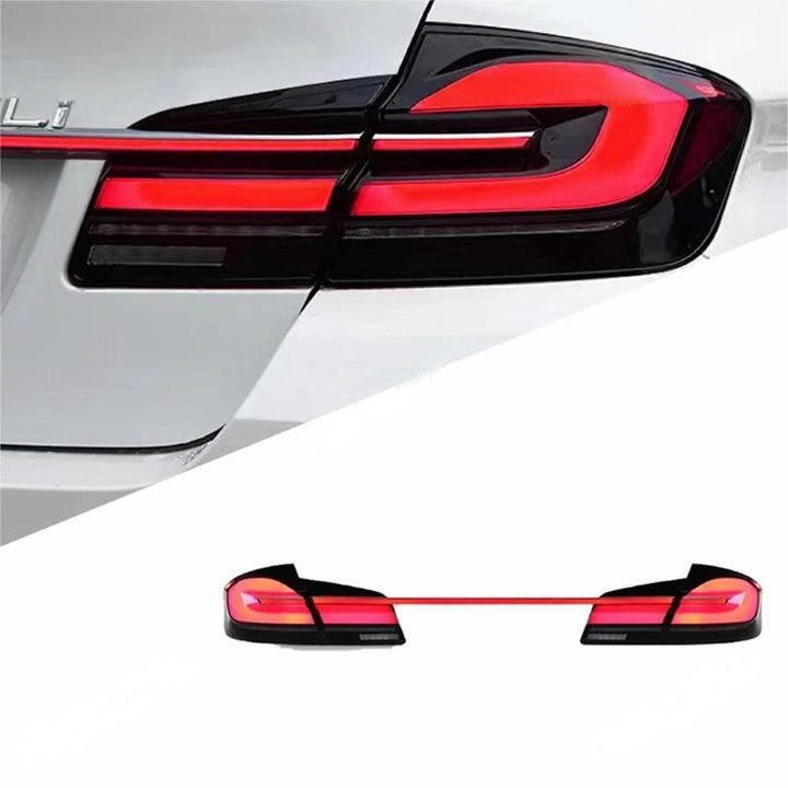 Car Craft Compatible With Bmw 5 Series F10 2010-2017 Car Rear Upgraded Tail Light Lamp Xenon Taillight Retrofit Upgrade Modified Led Drl Hid Light G30 Laser Style With Centre Connecting Bar - CAR CRAFT INDIA