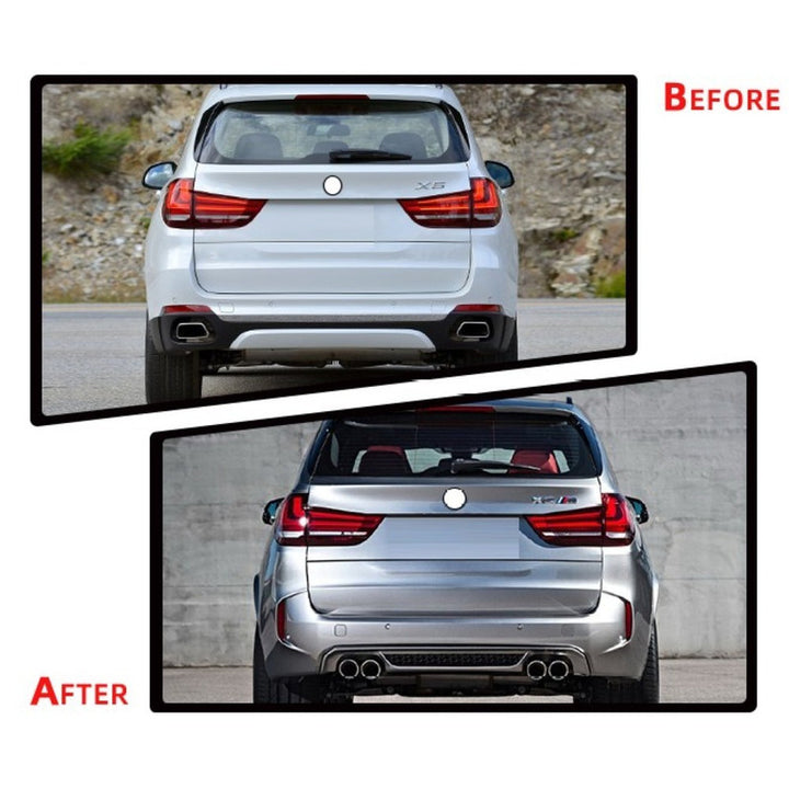 Car Craft Compatible With Bmw X5 F15 Upgrade Convert To M Sport M Performance X5m Bodykit Body Kit Front Rear Bumper Front After Lip Diffuser Skirt Splitter Exhaust Tip Pipe Wheel Arch Gc F15 010