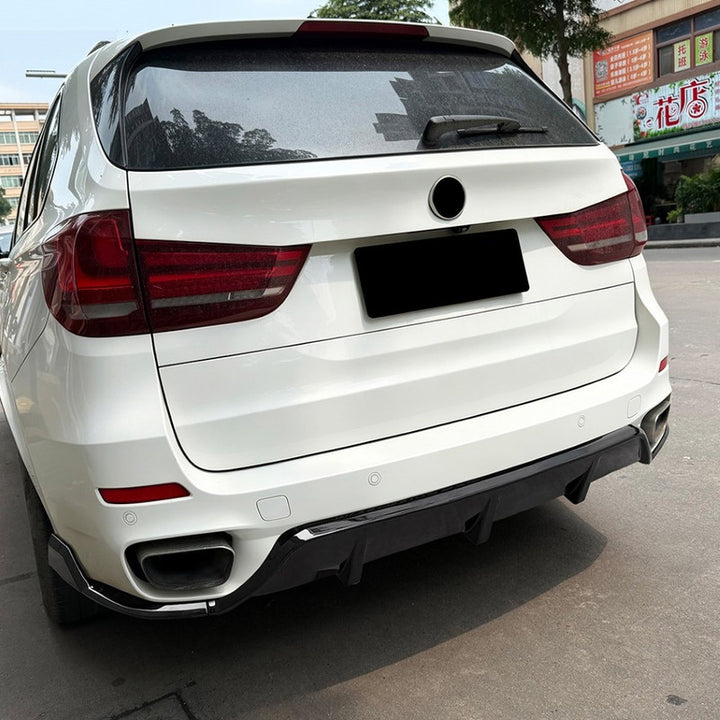 Car Craft Compatible With Bmw X5 F15 2014-2018 After Rear M Sport Bumper Night Knight Lip Diffuser Splitter Skirt Zst-1359 Gb Gloss Black