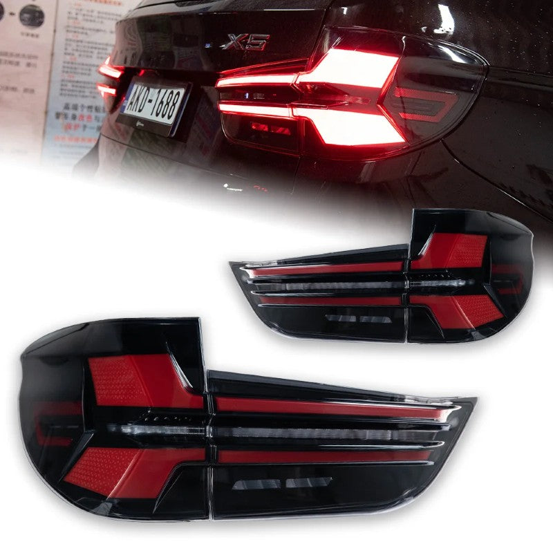 Car Craft Compatible With Bmw 5 X5 F15 2014-2018 Car Rear Upgraded Tail Light Lamp Xenon Taillight Retrofit Upgrade Modified Led Drl Hid Light G05 Style Red - CAR CRAFT INDIA