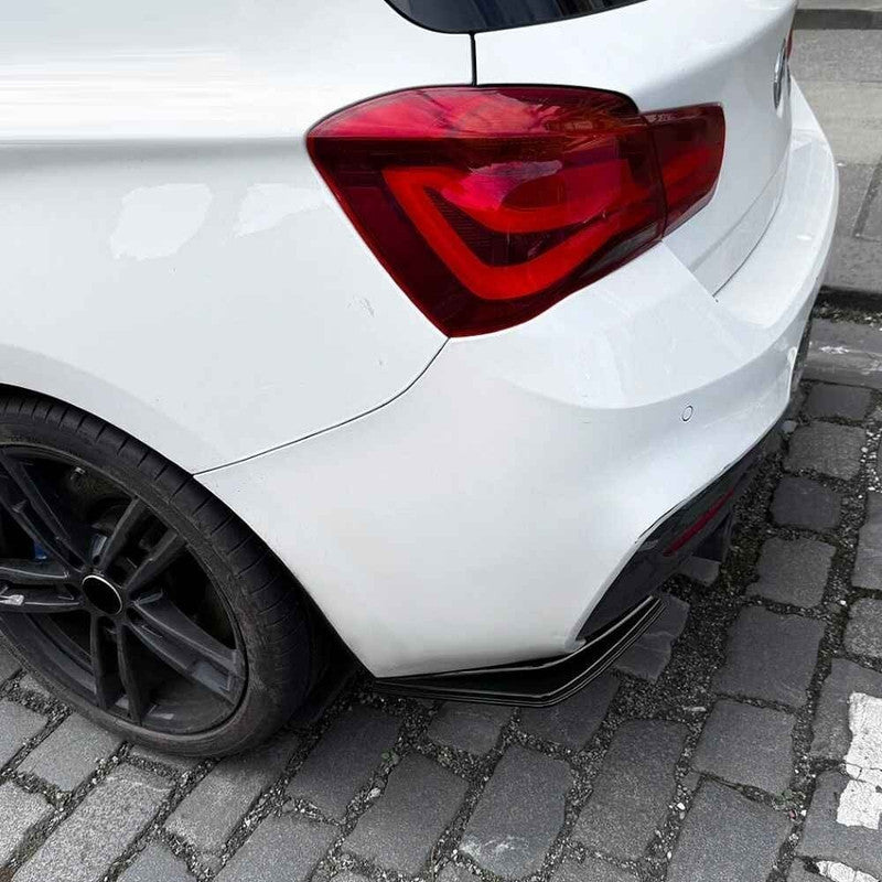 Car Craft Compatible With Bmw 1 Series F20 Lci 2015-2019 M Sport Rear After Bumper Lip Splitter Skirts Zst-1130 Cf Carbon Fiber Look
