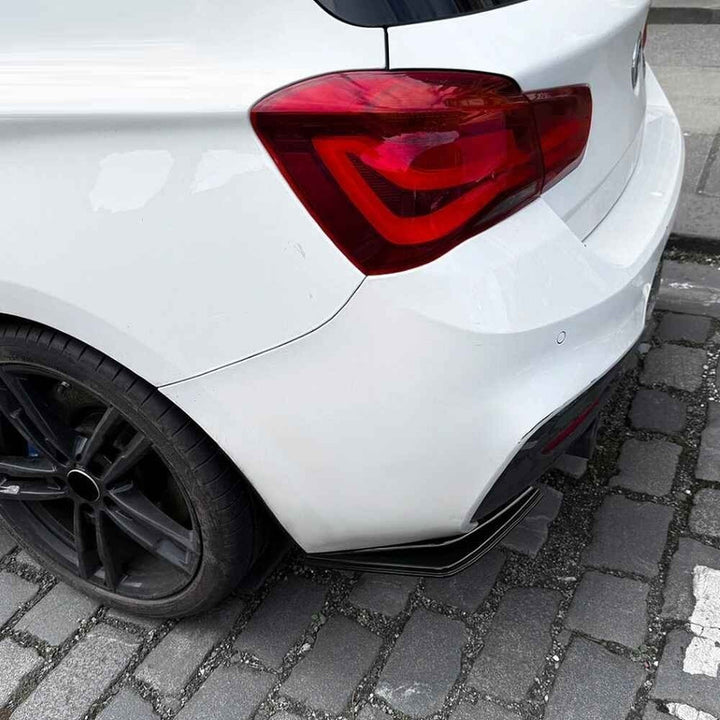 Car Craft Compatible With Bmw 1 Series F20 Lci 2015-2019 M Sport Rear After Bumper Lip Splitter Skirts Zst-1130 Cf Carbon Fiber Look