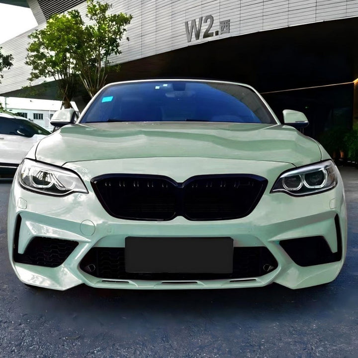 Car Craft Compatible With Bmw 2 Series F22 2014-2019 Upgraded Facelift Convert To M Sport M2cs Bodykit Front Bumper Grill Skirt Trim Gc F22/23-001 Usa
