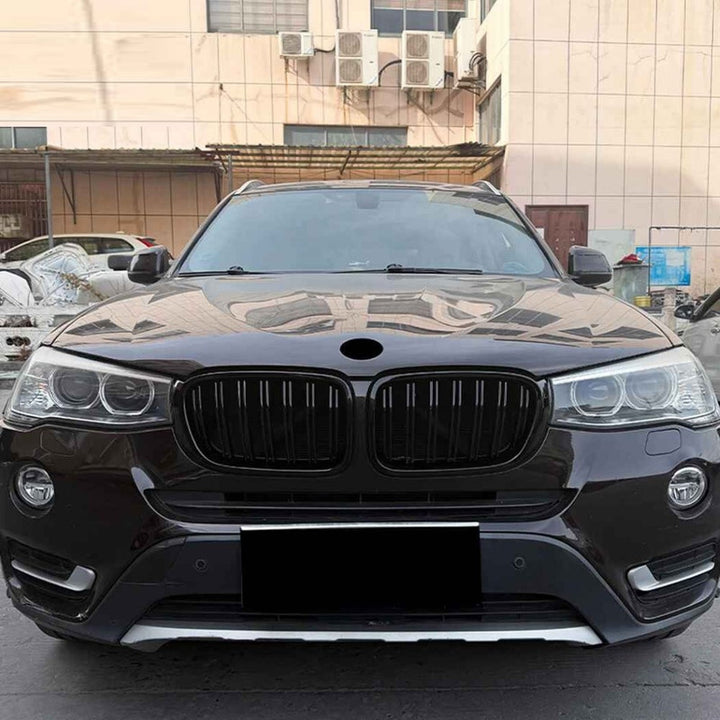 Car Craft Compatible With Bmw X3 F25 Lci 2014-2017 Front Bumper Show Gril Glossy Black Single Line