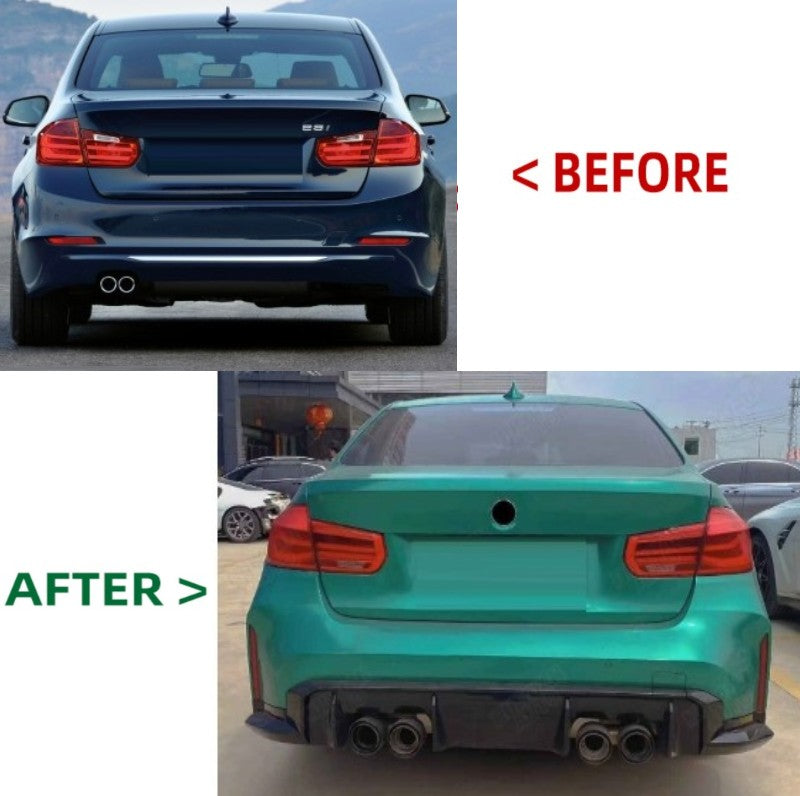Car Craft Compatible With Bmw 3 Series F30 2012-2018 Upgrade Convert To G80 M3 M4 Narrow Bodykit Bumper Grill Fender Hood Side Skirts Grill Diffuser Exhaust Pipe Tip Headlight - CAR CRAFT INDIA