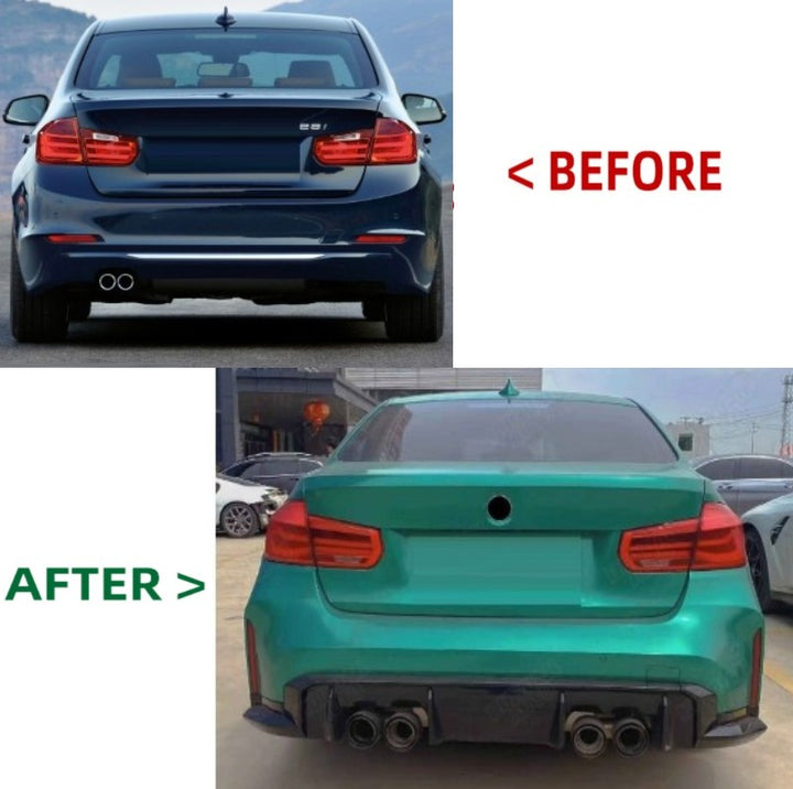 Car Craft Compatible With Bmw 3 Series F30 2012-2018 Upgrade Convert To G80 M3 M4 Narrow Bodykit Bumper Grill Fender Hood Side Skirts Grill Diffuser Exhaust Pipe Tip Headlight - CAR CRAFT INDIA