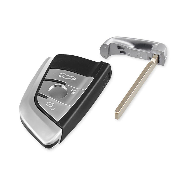 Car Craft Compatible With Bmw 1 2 3 4 5 6 7 X1 X3 X4 X5 X6 X7 Z4 Series Upgrade Key Cover Case To New Style Car Key Cover Shell With Blade 3 Button Silver Bm-ks-41