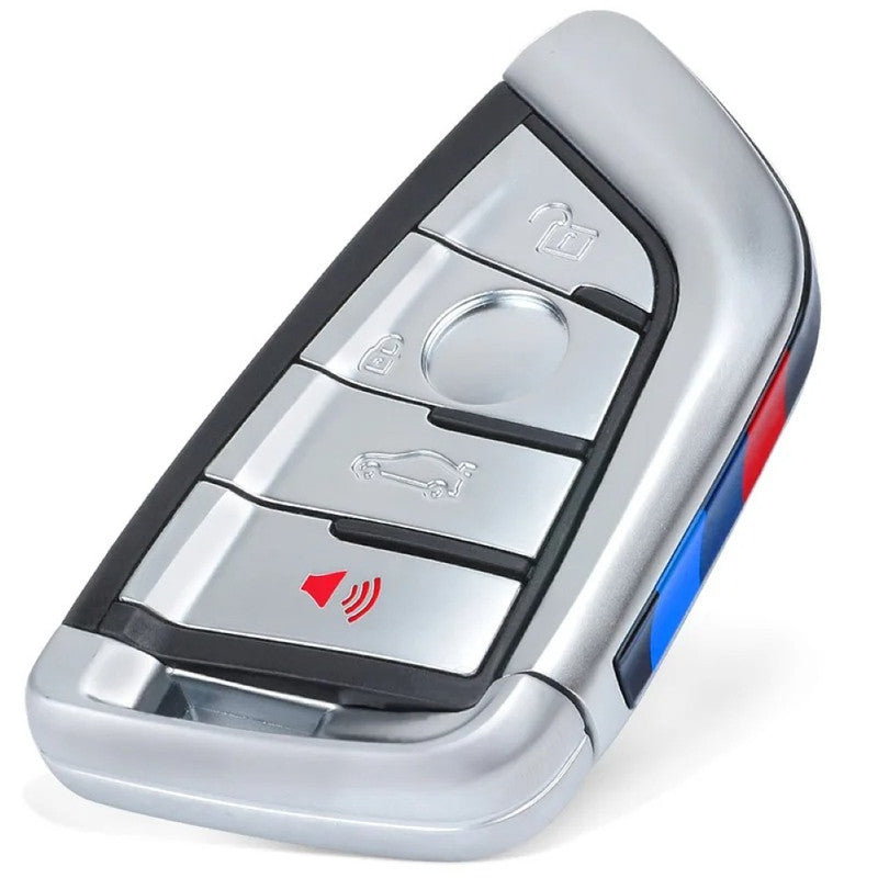 Car Craft Compatible With Bmw 1 2 3 4 5 6 7 X1 X3 X4 X5 X6 X7 Z4 Series Upgrade Key Cover Case To New Style Car Key Cover Shell With Blade 4 Button Silver Bm-ks-42
