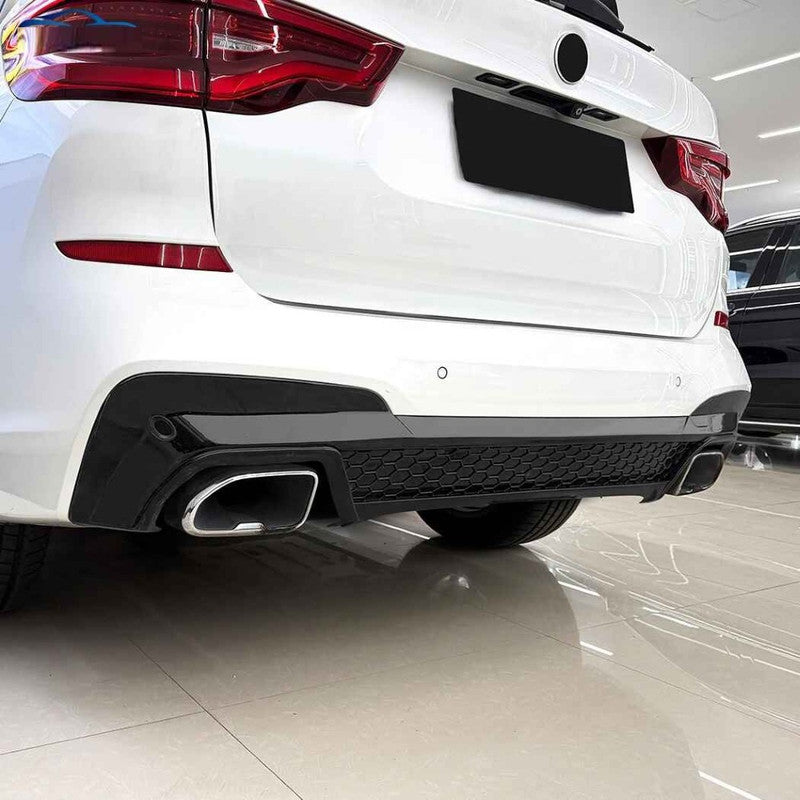Car Craft Compatible With Bmw X3 G01 Pre-facelift X3m Sport 2018-2021 Rear Bumper After Lip Diffuser Trim Skirt Zst-1459 Gb Glossy Black