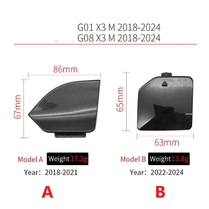 Car Craft Compatible With Bmw X3 M Series G01 Lci M Sport 2022-2025 Rear Bumper Trailer Tow Towing Hook Hole Cover 51129853319 Unpainted Model B - CAR CRAFT INDIA