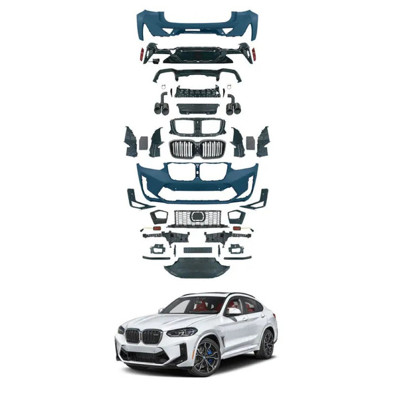 Car Craft Compatible With Bmw X4 G02 2018-2021 Upgrade Convert To M Sport M Performance X4m Lci Style Bodykit Body Kit Front Rear Bumper Splitter Grill Lip Diffuser Exhaust Pipe Tip Gc G02 007
