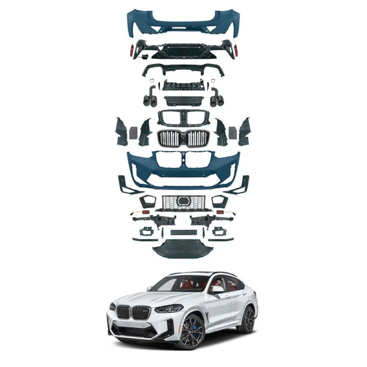Car Craft Compatible With Bmw X4 G02 2018-2021 Upgrade Convert To M Sport M Performance X4m Lci Style Bodykit Body Kit Front Rear Bumper Splitter Grill Lip Diffuser Exhaust Pipe Tip Gc G02 007