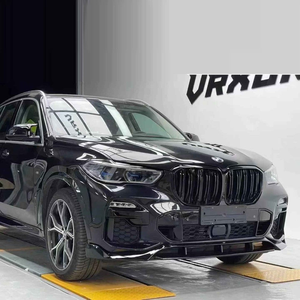 Car Craft Compatible With Bmw X5 G05 2018-2022 M Sport Mp M Performance Mt M Tech Bumper Upgrade Convert To X5m Aero Black Samurai Bodykit Diffuser Exhaust Front Lip Spoiler Splitter G05/g18-018 Gc