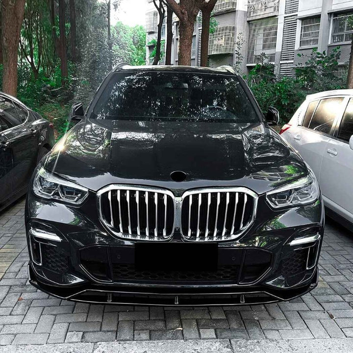 Car Craft Compatible With Bmw X5 G05 2019-2022 M Sport Front Bumper Lip Splitter Skirts Zst-1301 Cf Carbon Fiber Look - CAR CRAFT INDIA
