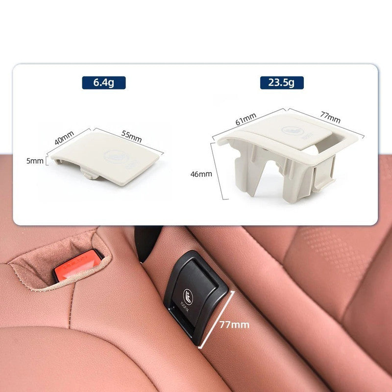 Car Craft Compatible With Bmw X5 G05 X7 G07 2019-2025 Rear Child Seat Anchor Safety Isofix Restraint Backseat Buckle Covers 52208491145 Gray White Assembly CC-9034