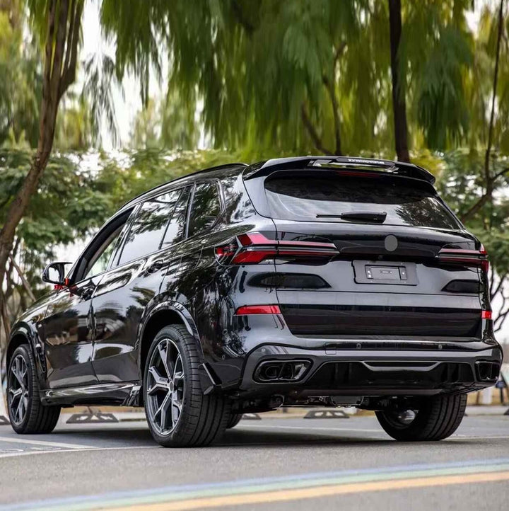 Car Craft Compatible With Bmw X5 G05 Lci 2023+ M Sport Mp M Performance Mt M Tech Bumper Upgrade Convert To X5m Aero Black Samurai Bodykit Diffuser Exhaust Front Lip Spoiler Splitter G05/g18-022 Gc