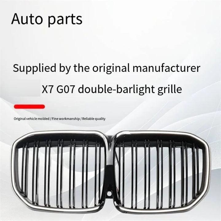 Car Craft Compatible With Bmw X7 G07 2019-2022 Front Bumper Luminous Illuminated Led Glow Show Grill Dual Bar Line Glossy Black - CAR CRAFT INDIA